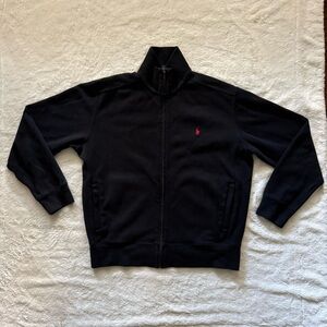 Vintage Polo by Ralph Lauren Sweater Men's Black Made USA Full-Zip Size Medium